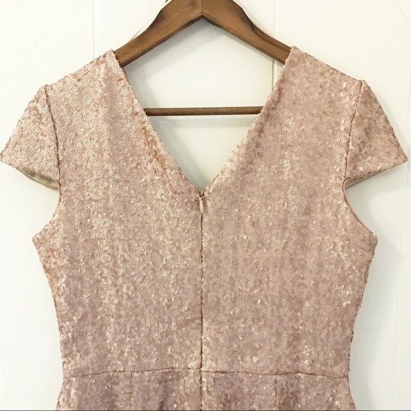 NWT Dress the Population Zoe /Bree Sequin Bodycon Cap Sleeve V Neck Mini Dress M - Picture 9 of 9